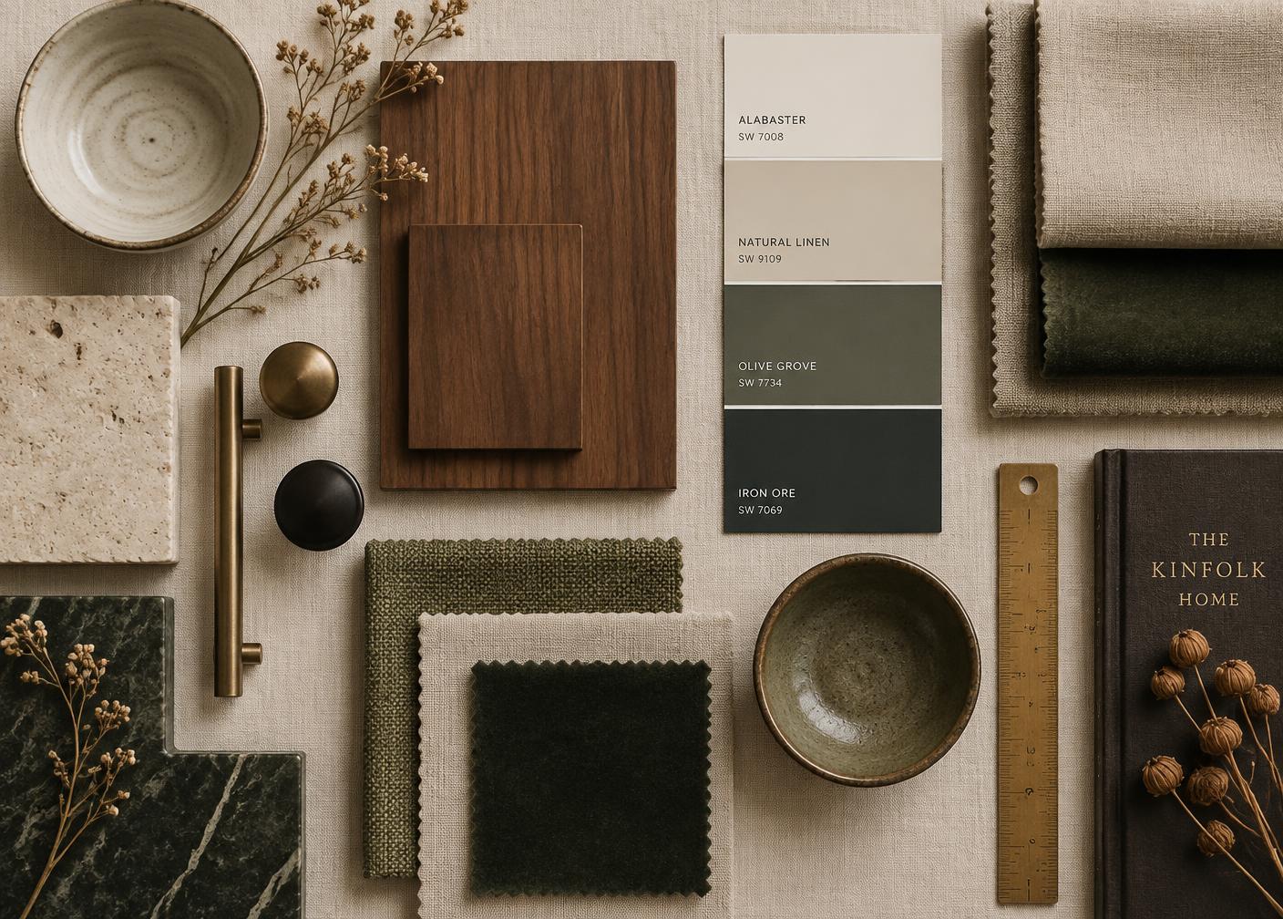Interior design materials and selections